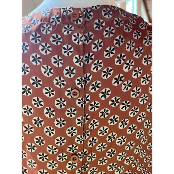 Forever 21 Floral Quarter Sleeve  Blouse Size Medium Brown and White - Picture 4 of 6